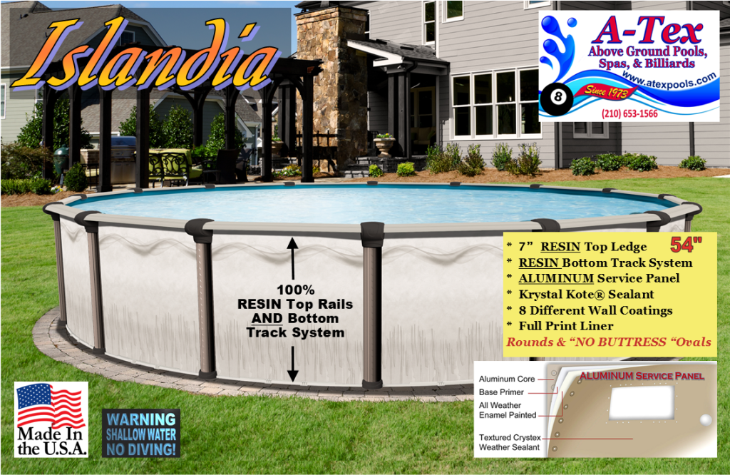 Islandia Brochure ATex Above Ground Pools, Spas, & Billiards
