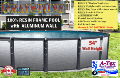 Graystone-54-inch-Aluminum & Resin Round-Pool  Only available in  18', 27', 30', and 33' Rounds